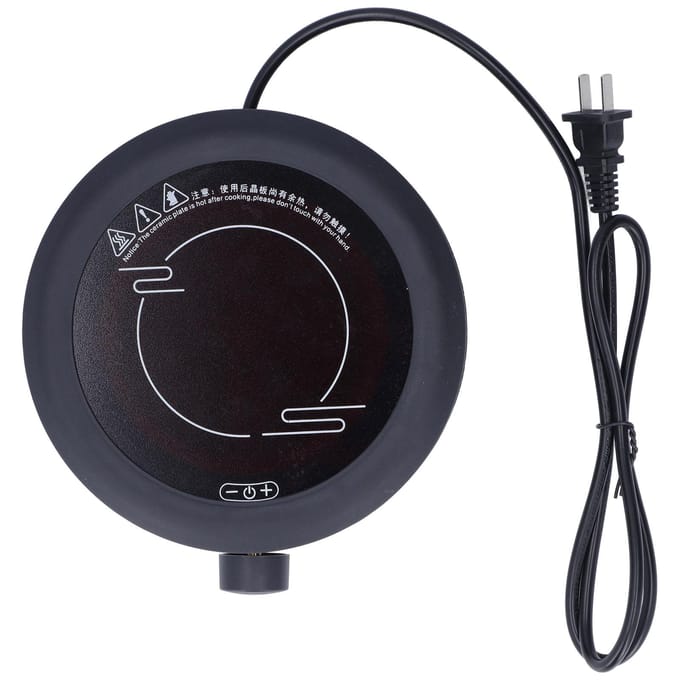 Plaque de cuisson électrique portable 800 W pour la maison, le dortoir, le bureau noir