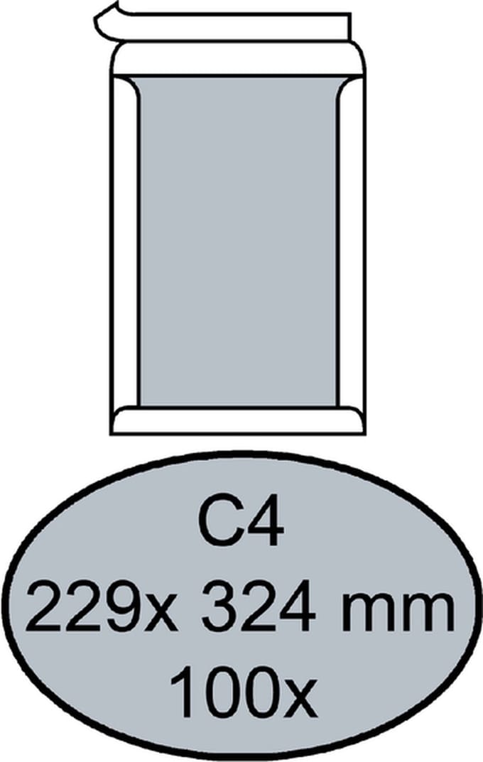 Envelop quantore bordrug c4 229 x 324 zk 120 gr wit