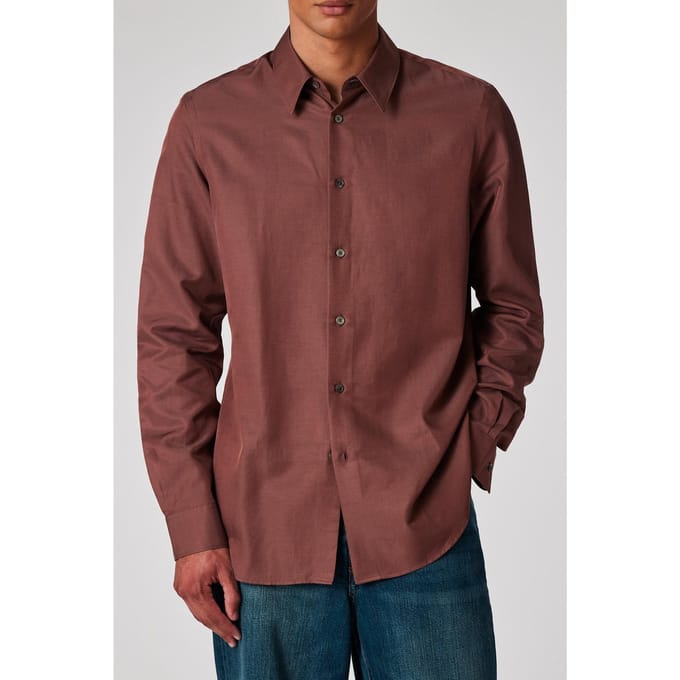 Paul Smith S/c Casual Fit Shirt Hazelnut Maat: S | Casual Overhemden Outlet | Heren | Bruin