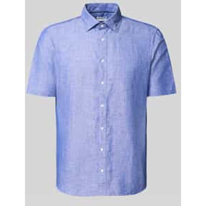 slim fit vrijetijdshemd van linnenmix
