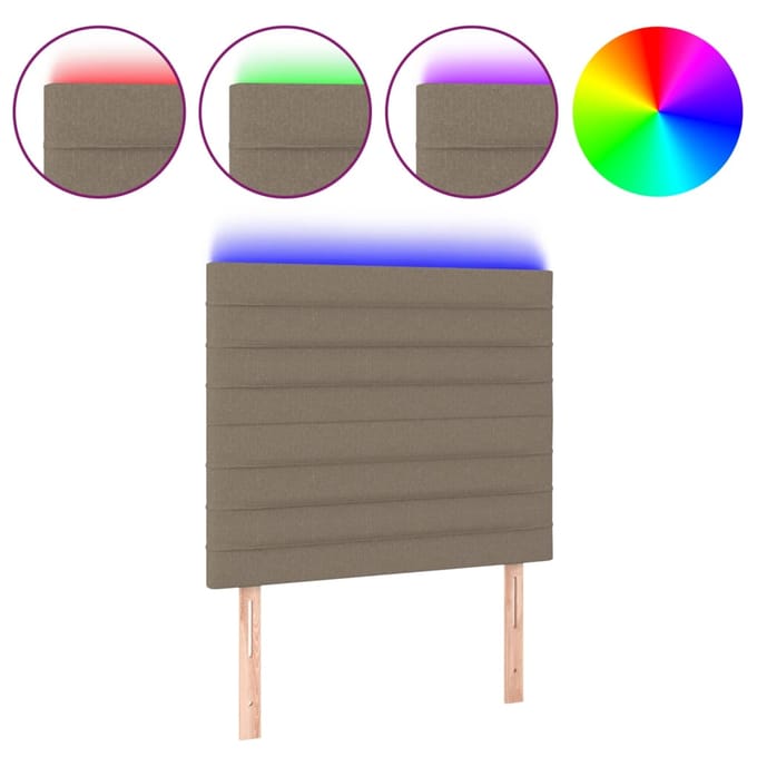 vidaXL - Hoofdbord - LED - 100x5x118/128 - cm - stof - taupe