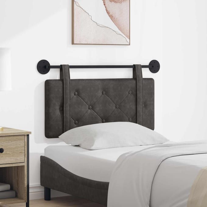 vidaXL - Hangend - hoofdbord - Zwart - Antiek - PU