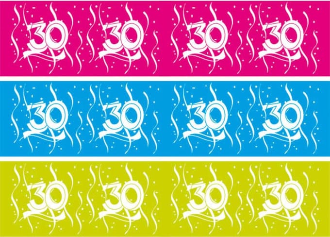 Afzetlint 30 jaar Swirls - 15 meter