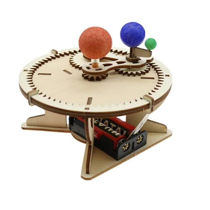 Modèle du Système Solaire Terre Lune Soleil Trisphère Jouets Scientifiques DIY pour Enfants Kit d'Expérience Scientifique Éducatif G09 beige