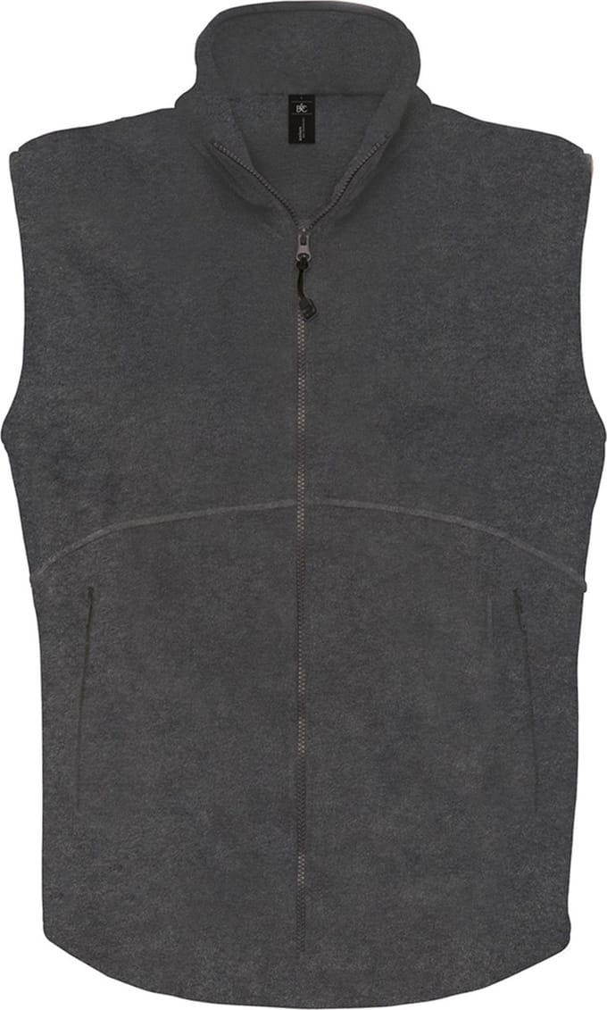 Bodywarmer 'Traveller+ Fleece' merk B&C maat S Charcoal Grijs