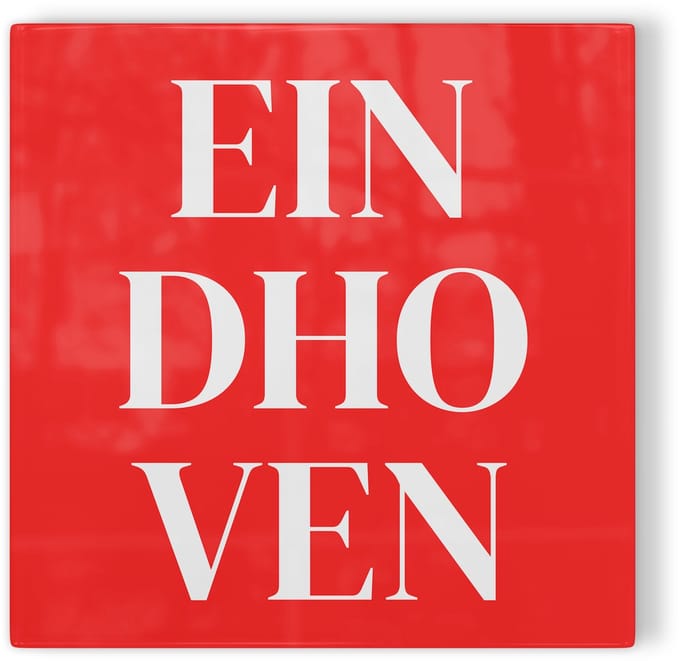 Tegeltje Eindhoven - rood wit - tegeltje stad - tegeltje met tekst