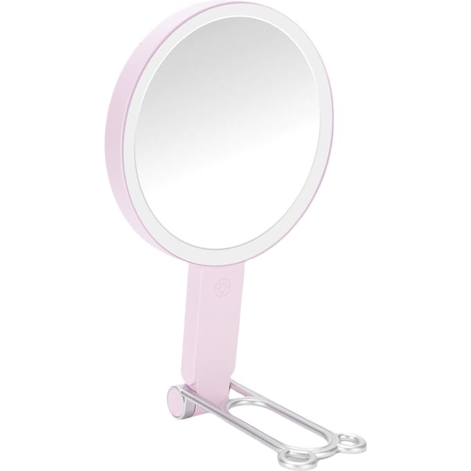 Desktop Wandgemonteerd Handheld Make-up Spiegel Verstelbare LED Dubbelzijdig 1X20X Vergroting Spiegel roze