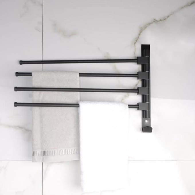 Porte-serviettes - muurschildering - 46,5x30,5 cm - noir zwart