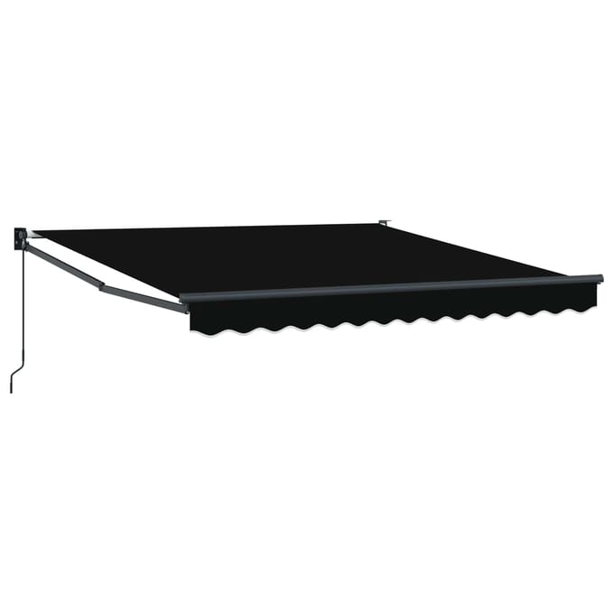 vidaXL - Uitschuifbare - luifel - Zwart - 350 - x - 250 - cm