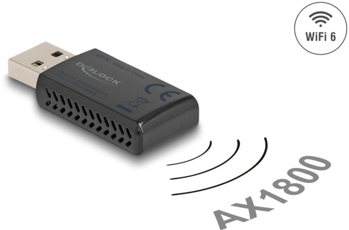 Delock Wi-Fi 6 Dual Band WLAN USB Stick AX1800 (1201 + 574 Mbps)