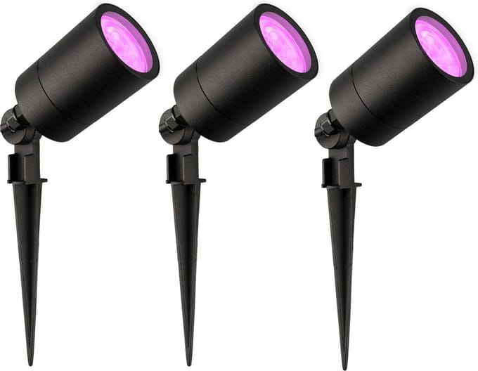 Ledvion - 3X RGBWW LED Prikspots - Zwart - IP65 - 5W - 2M