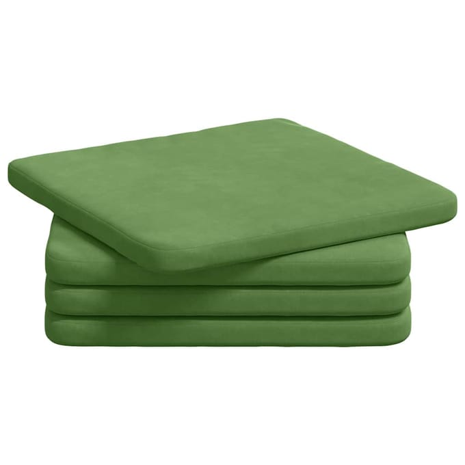 vidaXL - Zitkussens - 4 - st - Fluweel - Lichtgroen - 40 - x - 40 - x - 3 - cm