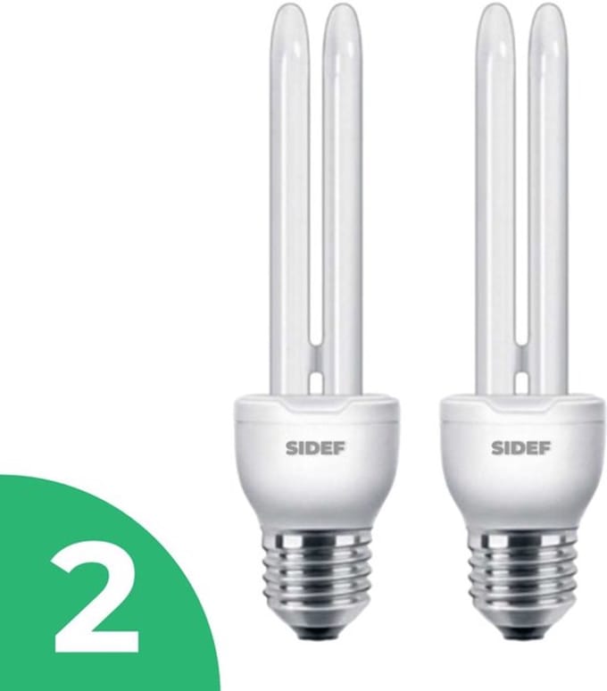 Sidef Spaarlamp E27 - 13W (70W) - Daglicht - Niet Dimbaar - 2 stuks