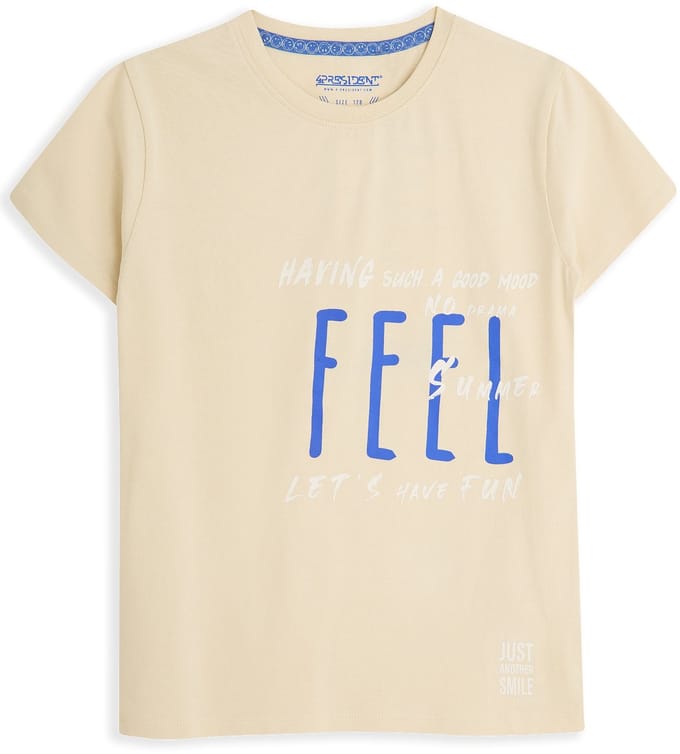 4PRESIDENT T-shirt jongens - Bleached Sand - Maat 92