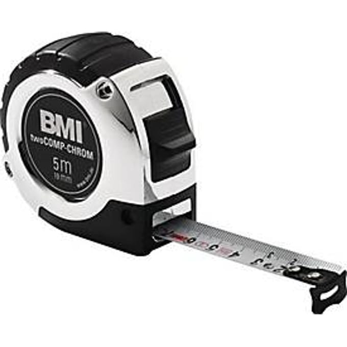 Zak meetlint chroom L.2m B.16mm mm/cm EG II Ku.Automatic BMI