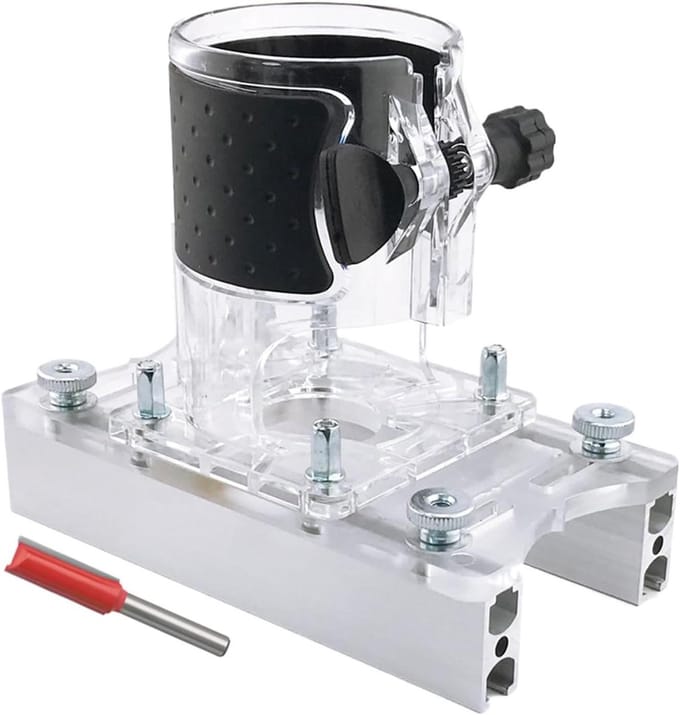 Houtsnijbasis - Routerhouder - Precisiewerk - 2-in-1 Systeem - 65 mm - Zwart