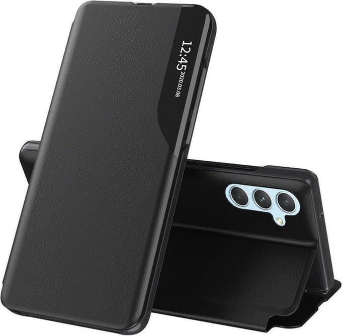 Hoesje geschikt voor Samsung Galaxy A34 - Techsuit eFold Book Case - Zwart