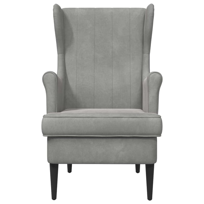 vidaXL - Fauteuil - Lichtgrijs - Fluweel