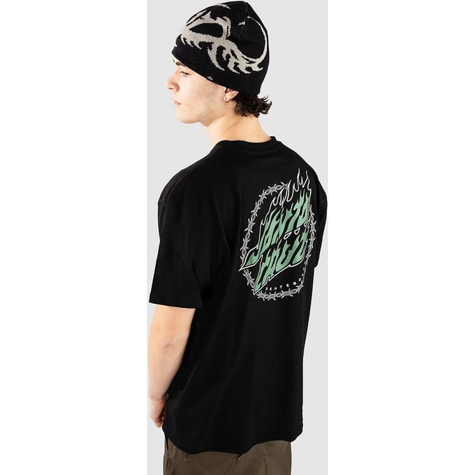 Santa Cruz Wired Flame Dot Chest T-Shirt zwart