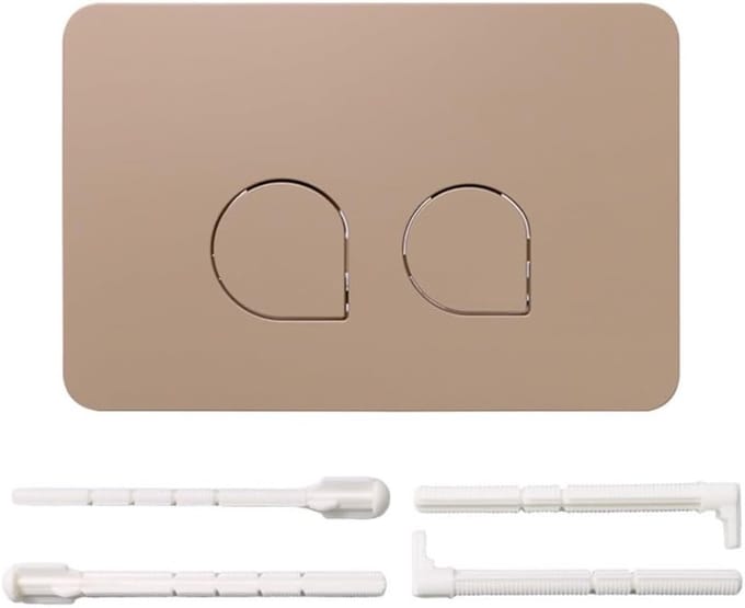 Toilet Spoelplaat - Dubbele Knop - Waterbesparing - Brede Compatibiliteit - 246x146mm - Kaki