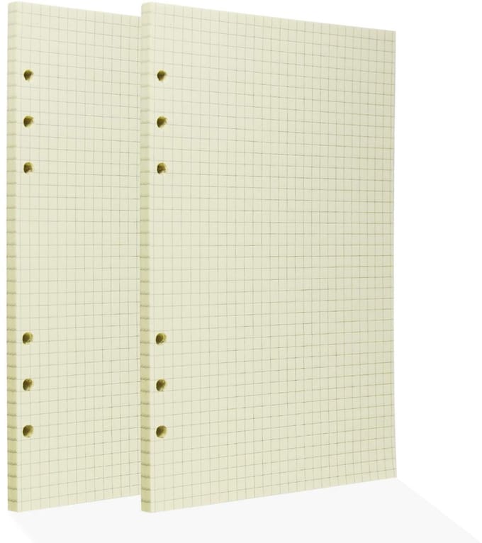 Allecto - A5 notitieboek - Navulpapier - 120 vellen - Beige - Geruit