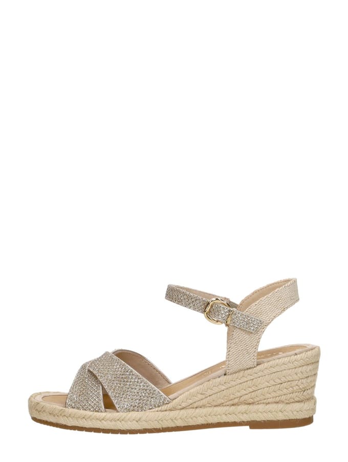 Tamaris Espadrilles goud Textiel - Maat 41