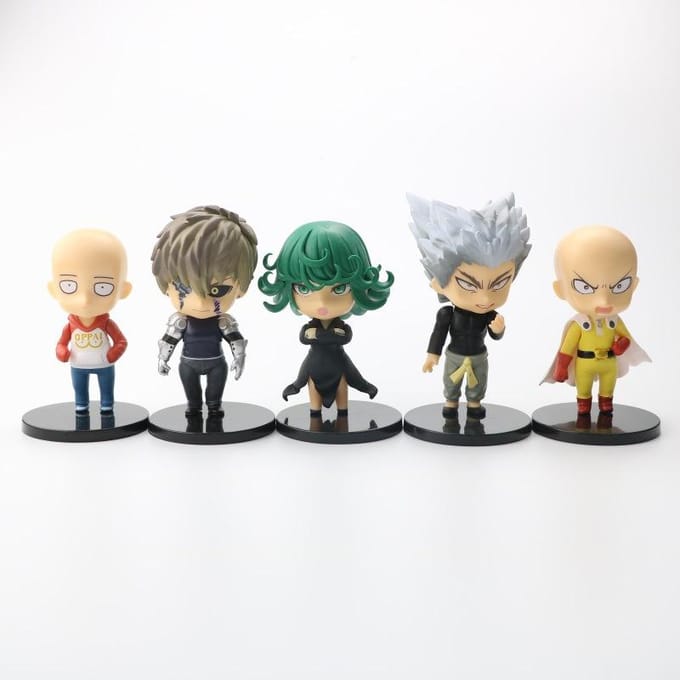 5 pièces/set Anime ONE PUNCH MAN Figurine d'action en PVC Jouets 10cm gray