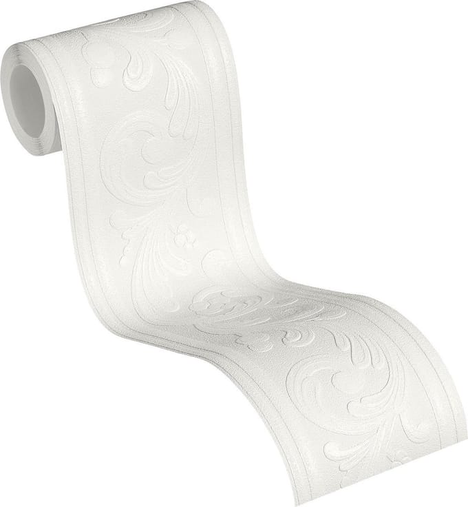 BAROK BEHANGRAND | Voelbaar Structuur - wit - A.S. Création Only Borders 11