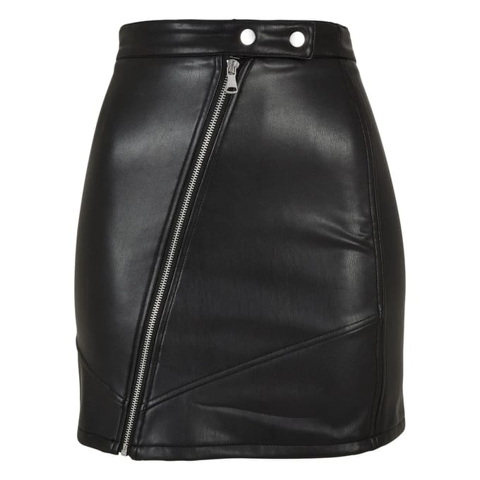 Urban Classics - Synthetic Leather Biker Korte rok - XXL - Zwart