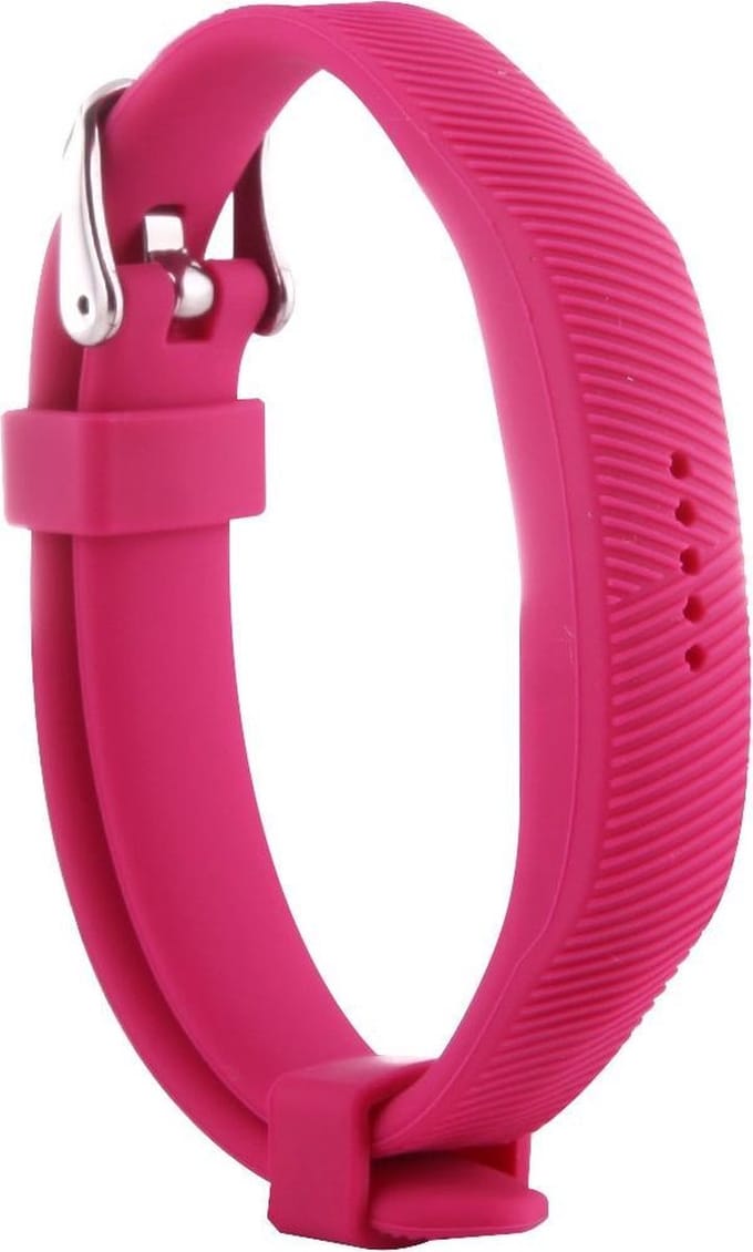 By Qubix - Compatible Fitbit bandje - Geschikt voor fitbit Flex 2 siliconen bandje, Lengte: 25CM - Magenta