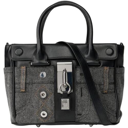 REPLAY handtas schoudertas Handbag Washed Black + Black zwart