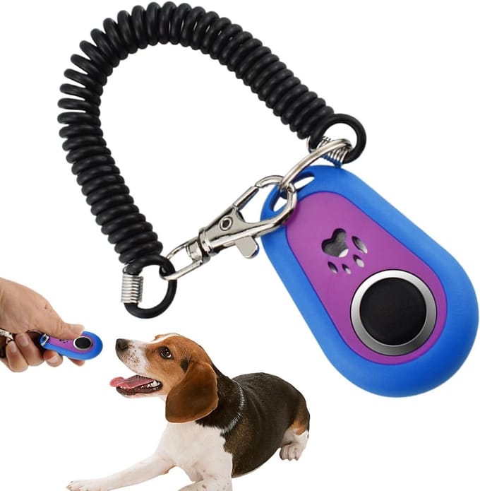 Huisdier Clicker - Gedragstrainer - Positieve Training - Ovale Vorm Ontwerp - 5.8x3.5x1.5 cm - Lichtblauw