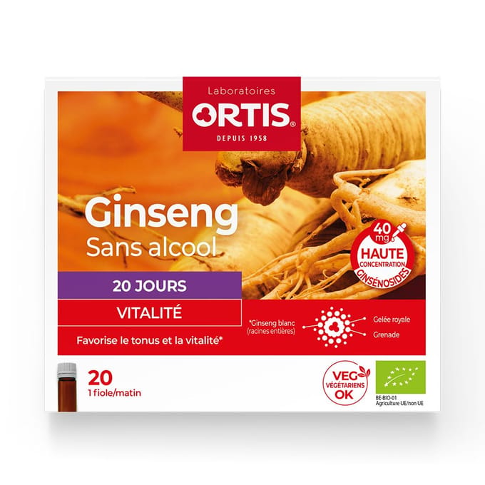 Ortis® Ginseng Bio 20x15 Ampoules (flessen)
