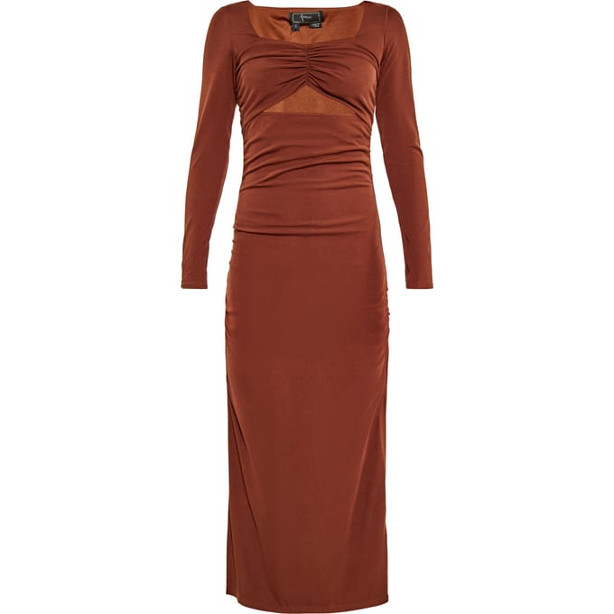 Faina Jurk Dames bruin