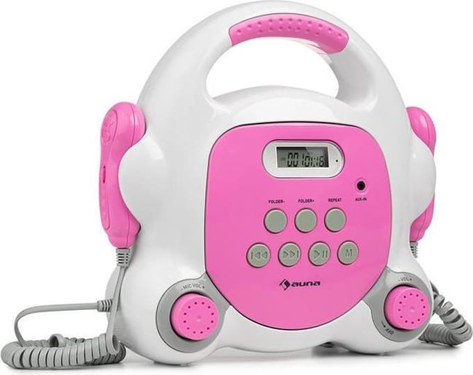 una Pocket Rocker BT karaoke speler BT USB-poort MP3 2xmicro roze