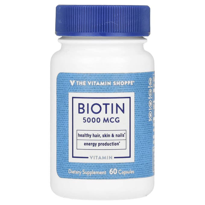 The Vitamin Shoppe, Biotine, 5 000 mcg, 60 gélules