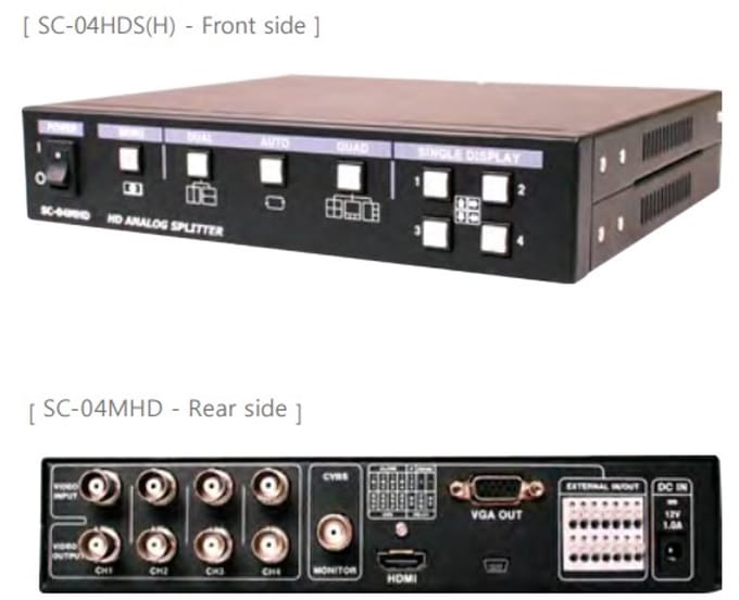 Analoge video splitter - Quad - SeeEyes SC-04MHD