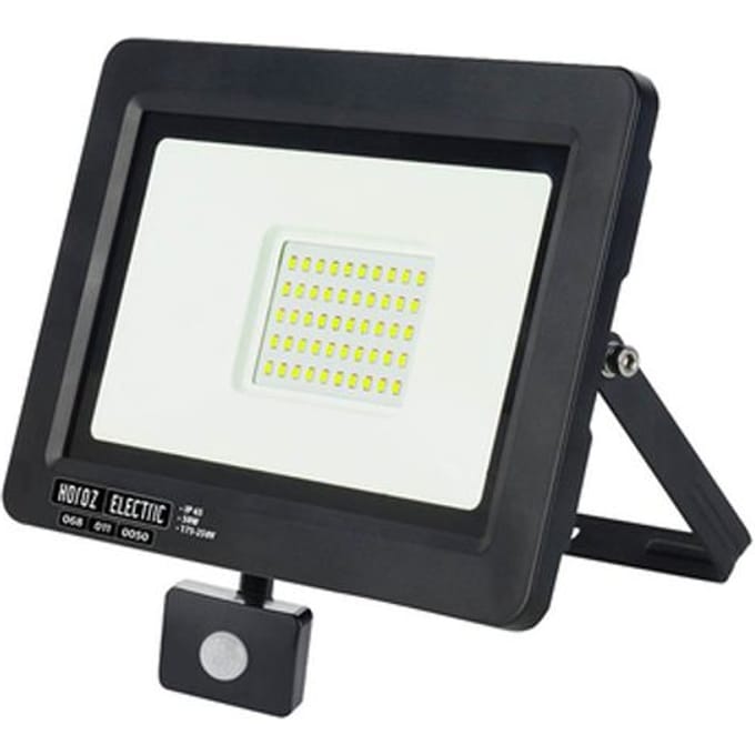 Projecteur LED 50W 4000Lm avec détecteur PIR IP65 blanc