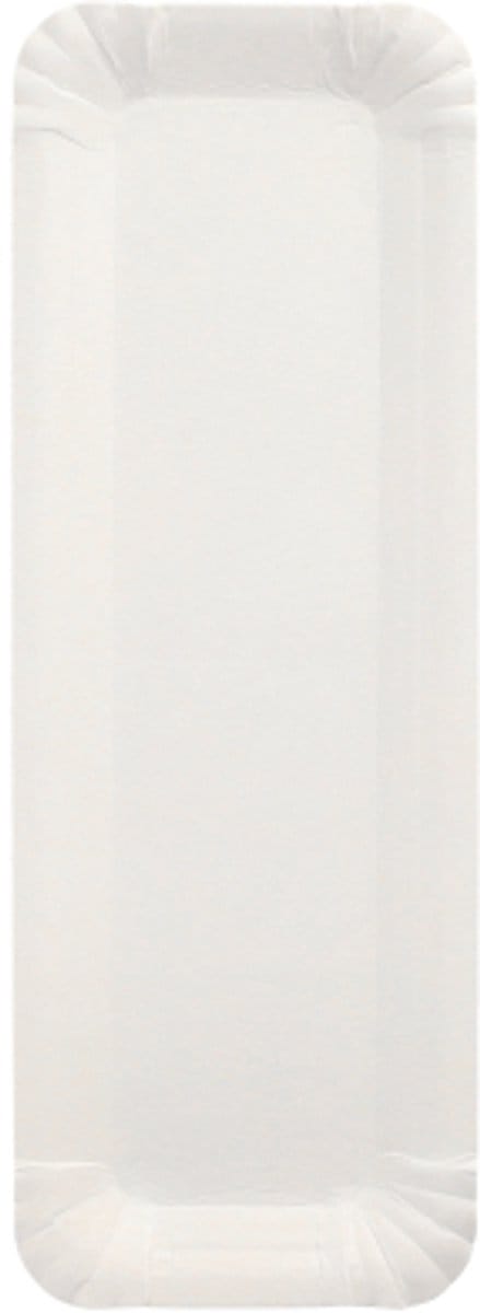 250 Borden, karton pure hoekig 8 cm x 23 cm wit