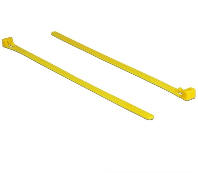 Tie-wraps | herbruikbaar | hittebestendig | 200 x 7,5mm | geel | 100 stuks