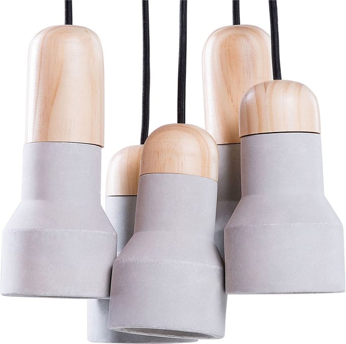 APURE - Hanglamp 5 lampen - Lichtgrijs - Beton