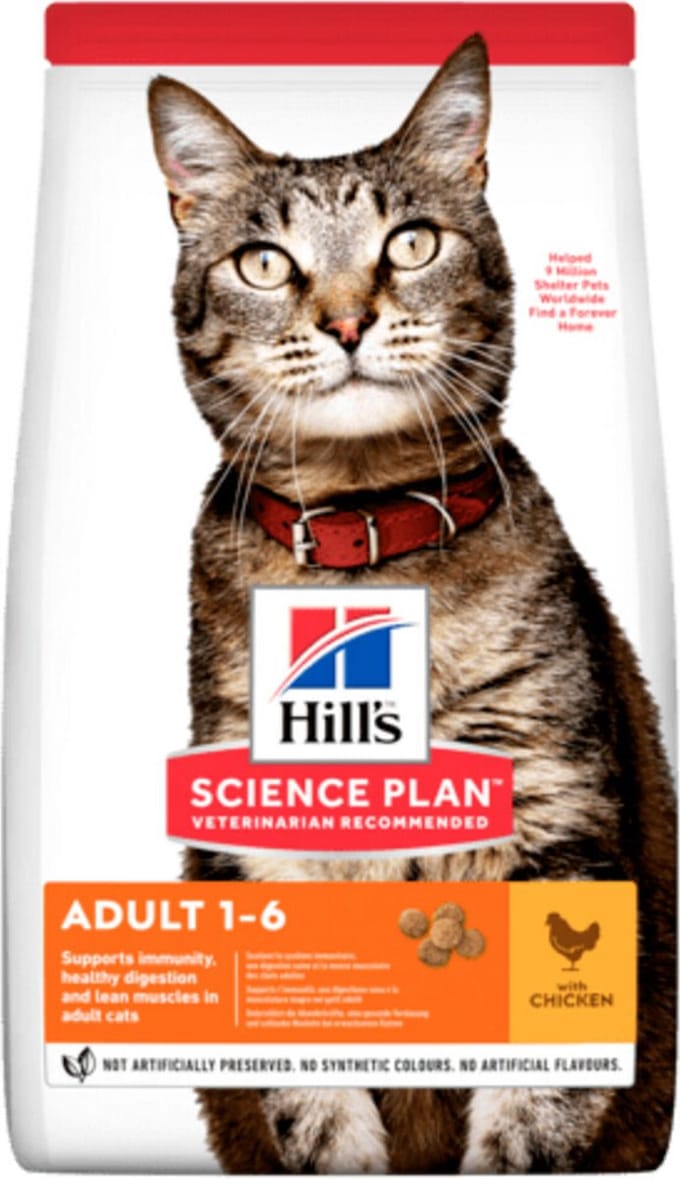 6x Hill's Science Plan Kattenvoer Adult Kip 1,5 kg