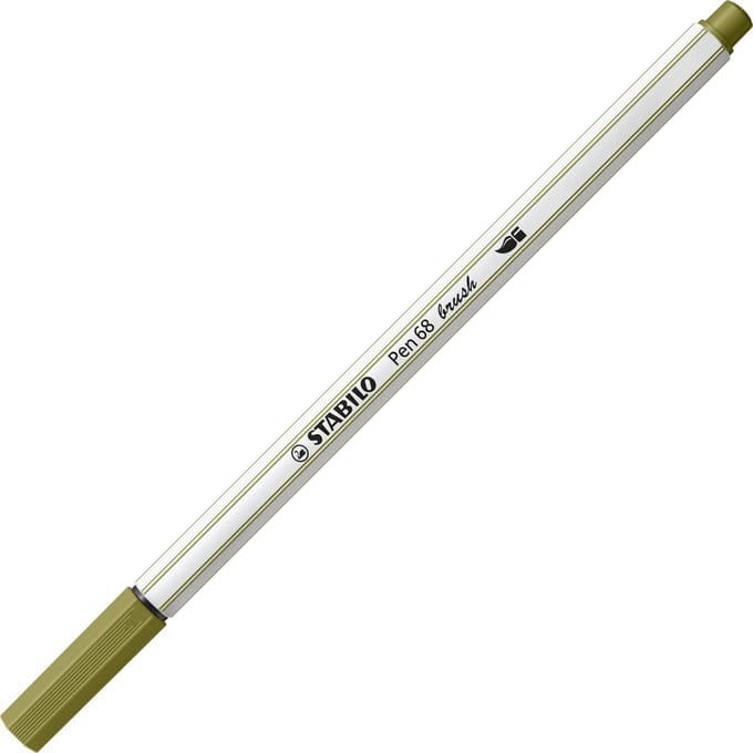 STABILO Pen 68 Brush - Viltstift - Modder Groen (37)