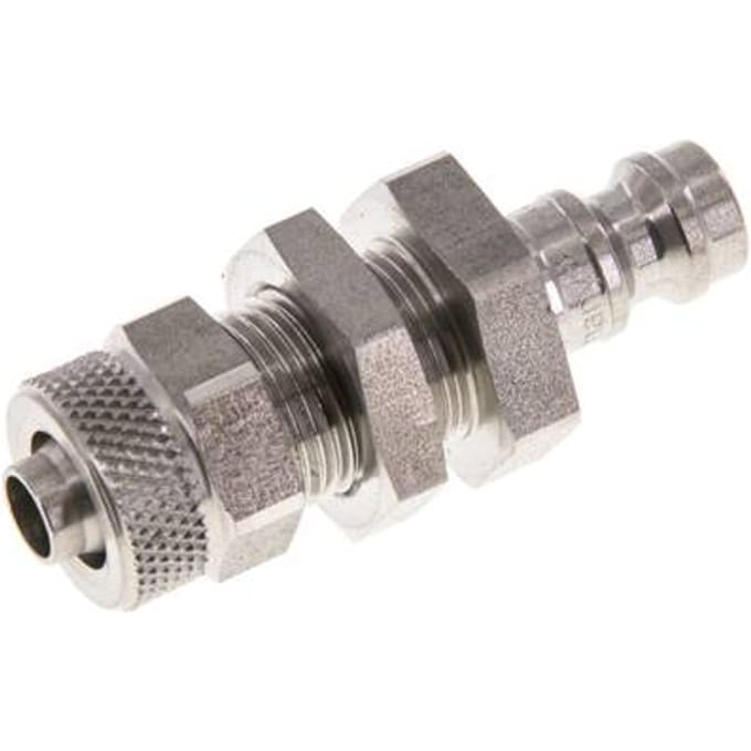 RVS DN 5 Luchtkoppeling Insteeknippel 6x8 mm Push-On Schotkoppeling - CLP5-NB-S-6
