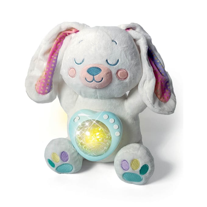 Clementoni Knuffel met Noorderlicht Projector - Slaapknuffel Baby White Noise - Nachtlampje, Slaaphulp en Slaaptrainer - Kraamcadeau Jongen en Meisje