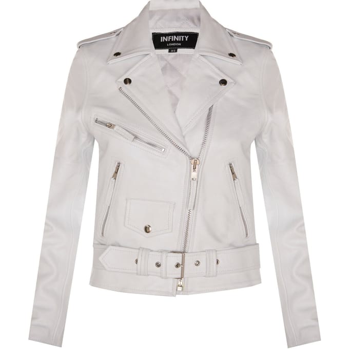 Dames rundleer bikerjack-Mansfield