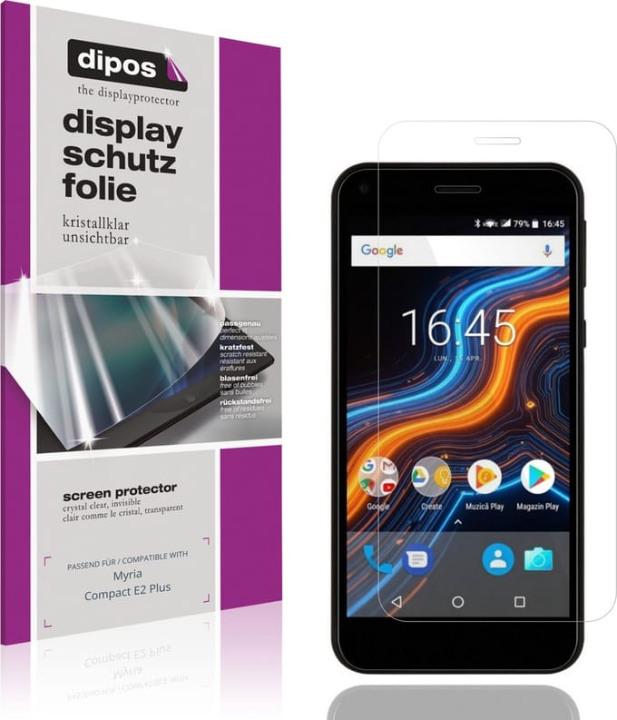 dipos – 4x Beschermfolie geschikt voor Myria Compact E2 Plus | Krasbestendige & heldere Screenprotector Ultra-Thin
