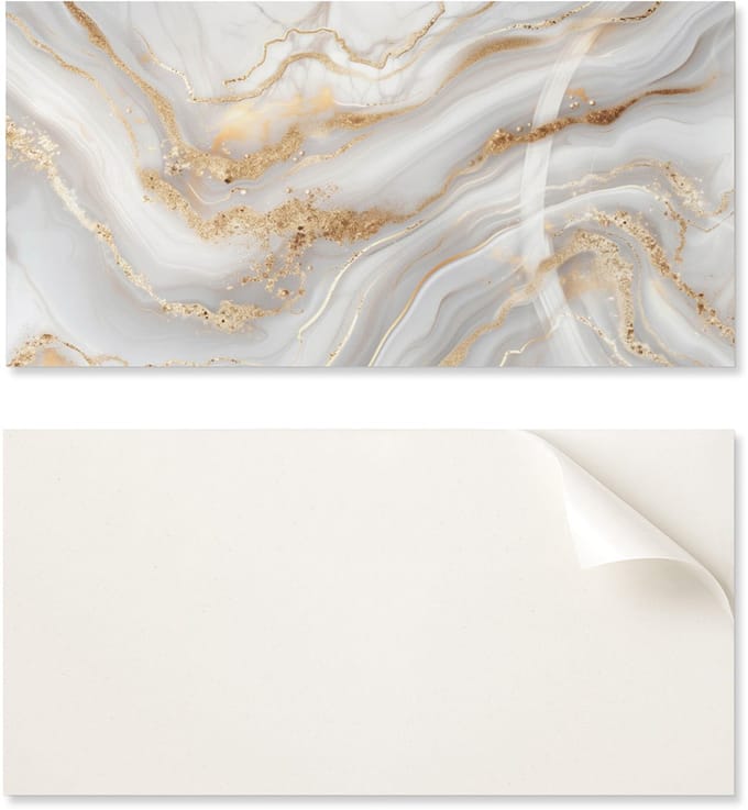 Zelfklevend bedrukt vinylpaneel 120x60 cm Abstracte golven met details