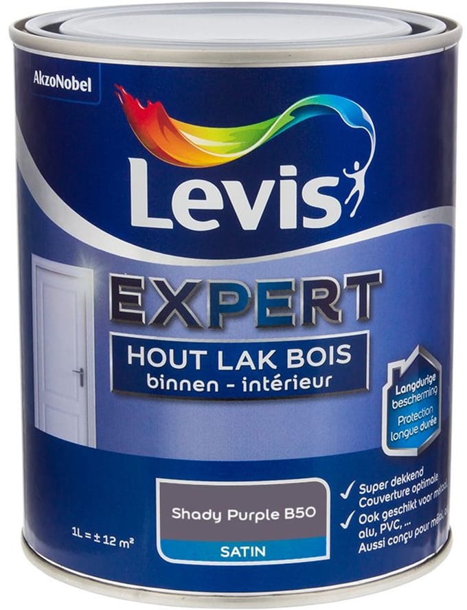 Levis - Expert Hout Lak Binnen Satin Mix - Shady Purple B50 - Mengverf - 1 L