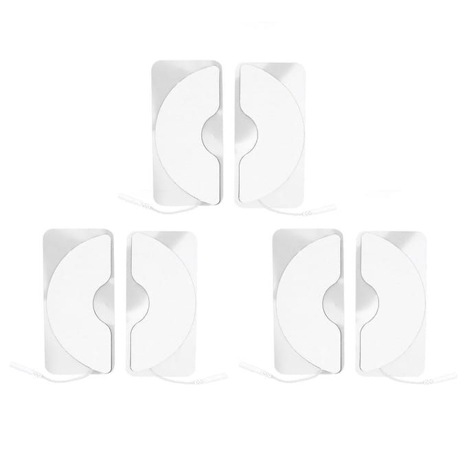 6 stuks Elektrode Pleisters Herbruikbare Borst Elektrode Pleisters Zelfklevend Spierstimulator Elektroden white